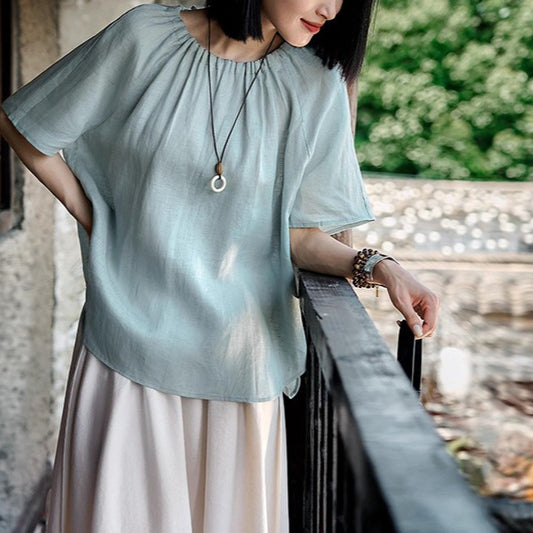 Breathable Linen Shirt Top For Women