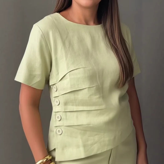 Cotton Linen Button Shirt