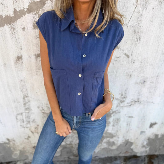 Cotton Linen Short Sleeve Shirt