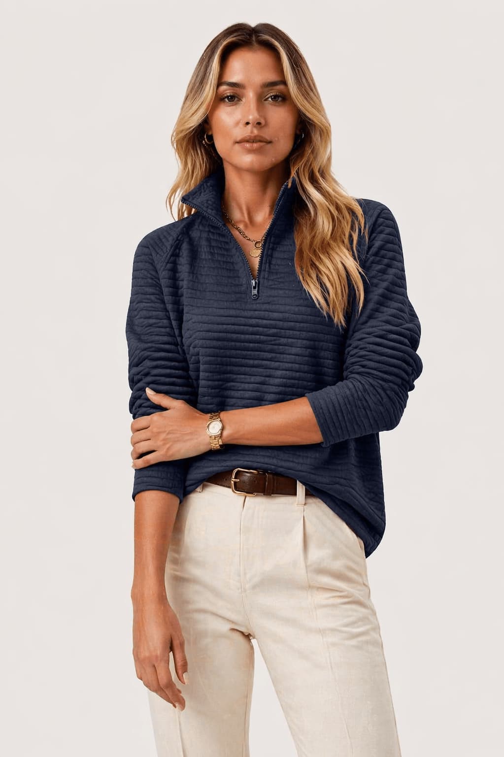 Refined Zip Collar Sweatshirt