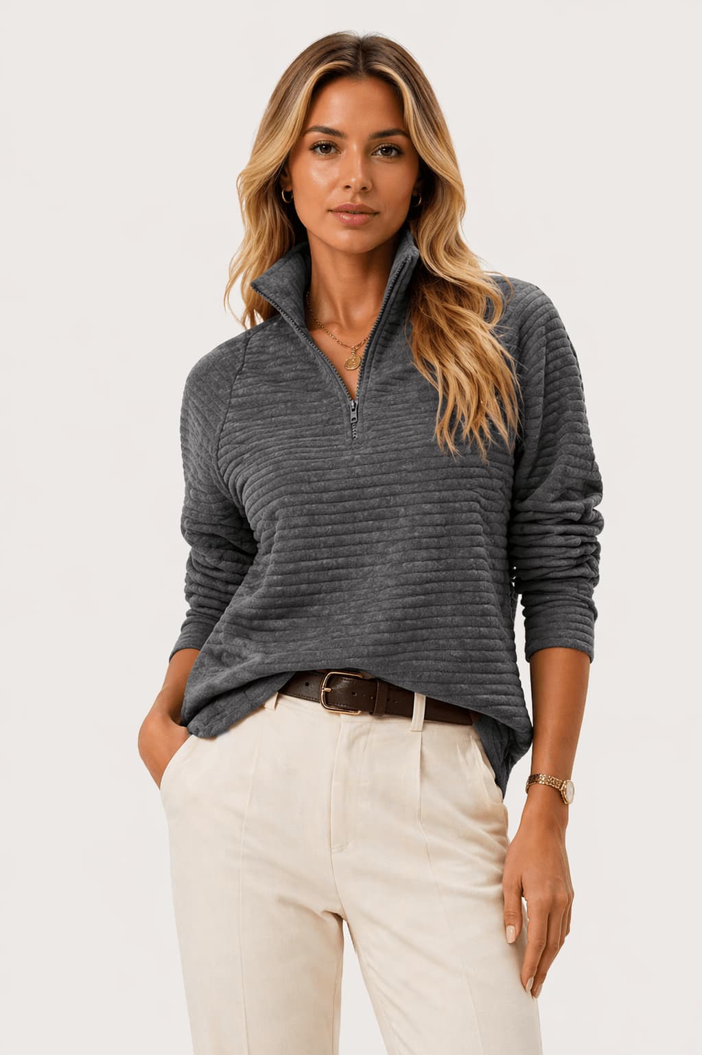 Refined Zip Collar Sweatshirt