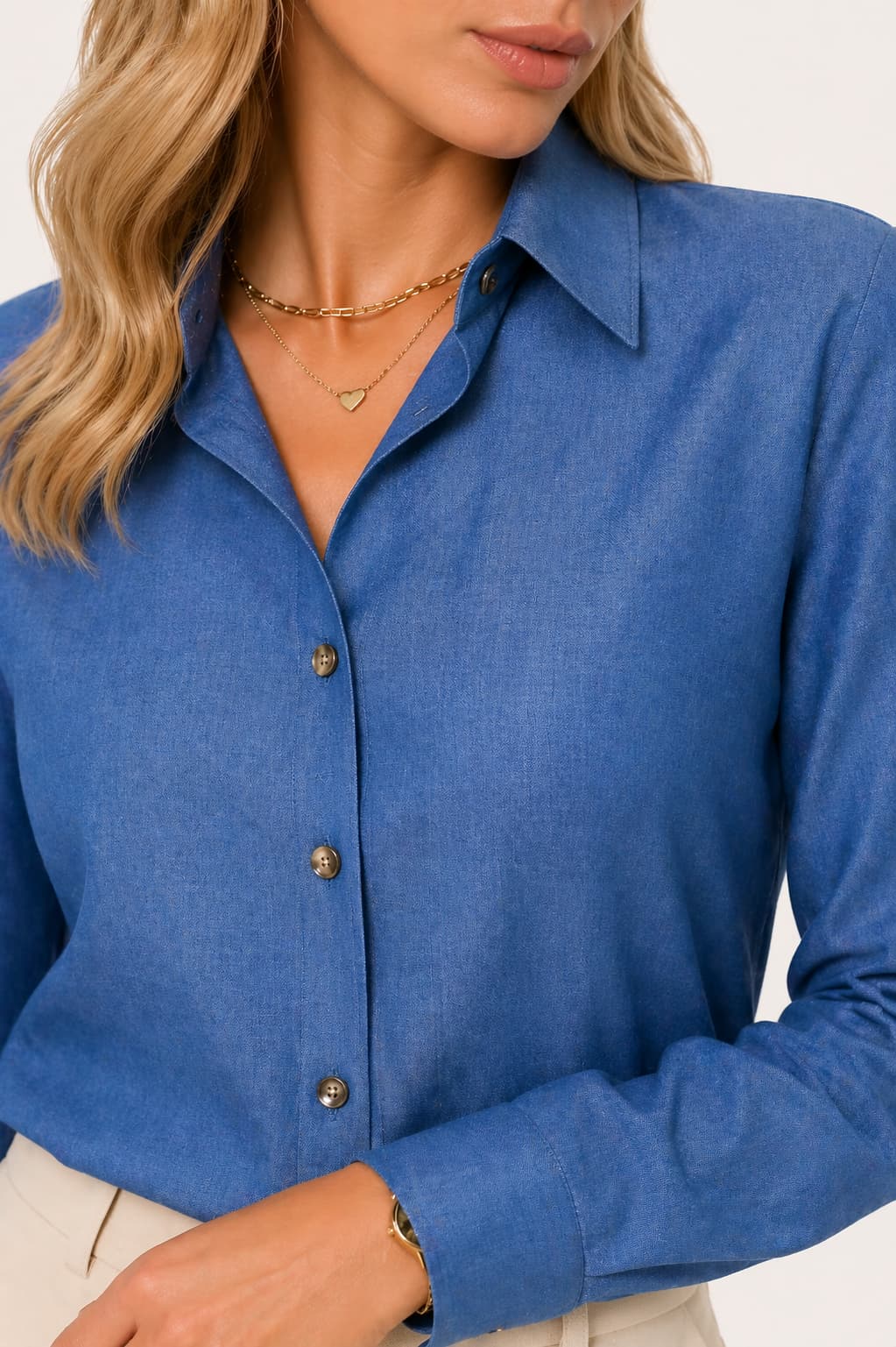 Refined Contrast Lapel Shirt