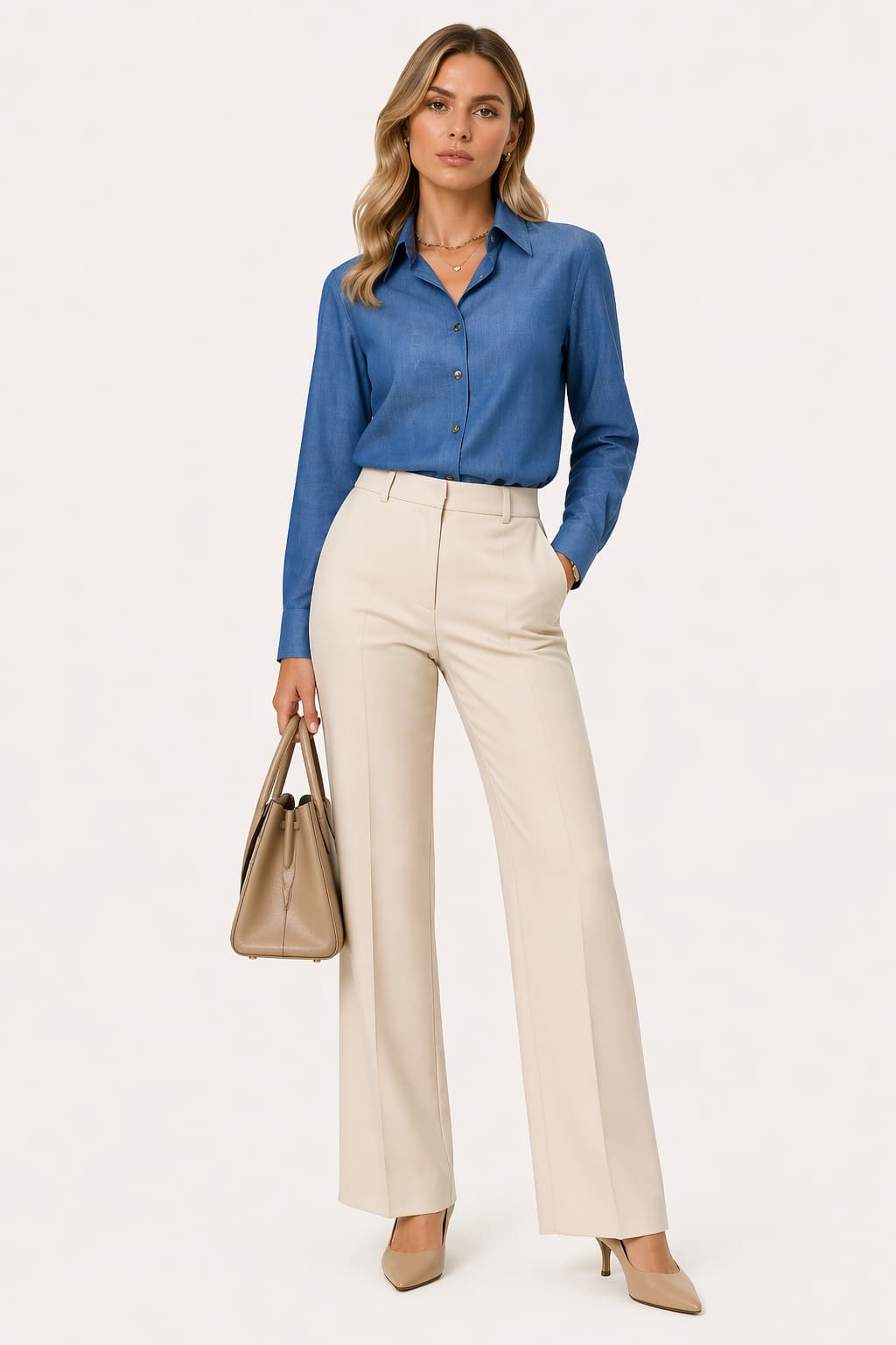 Refined Contrast Lapel Shirt