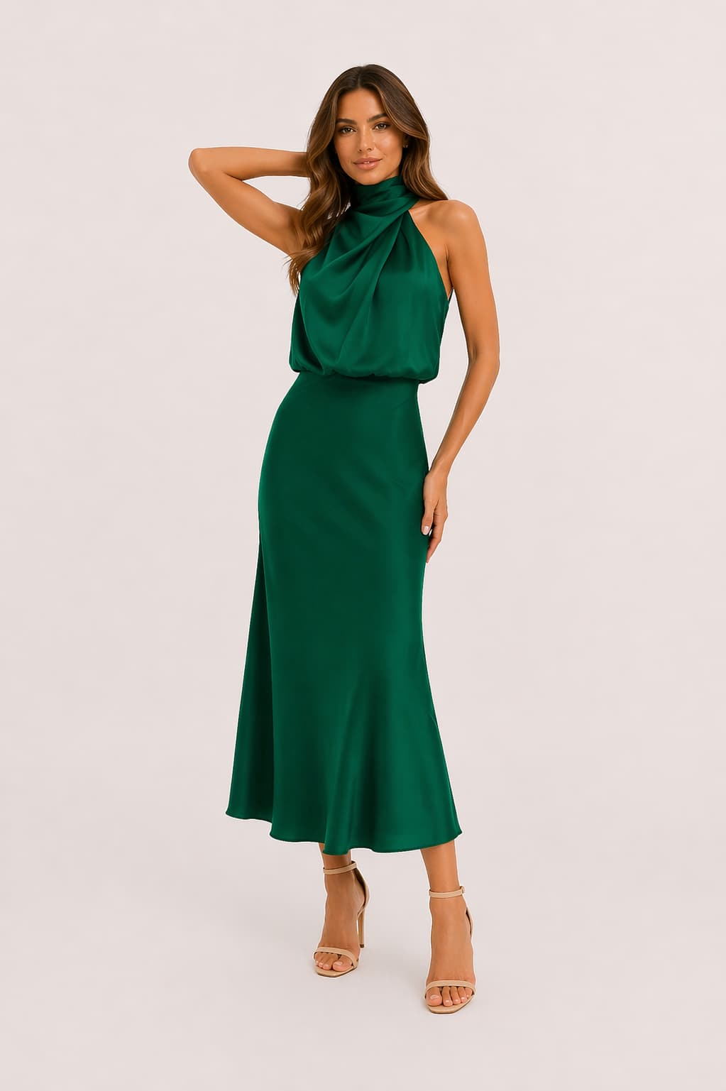 Minimal Sleeveless Satin Dress
