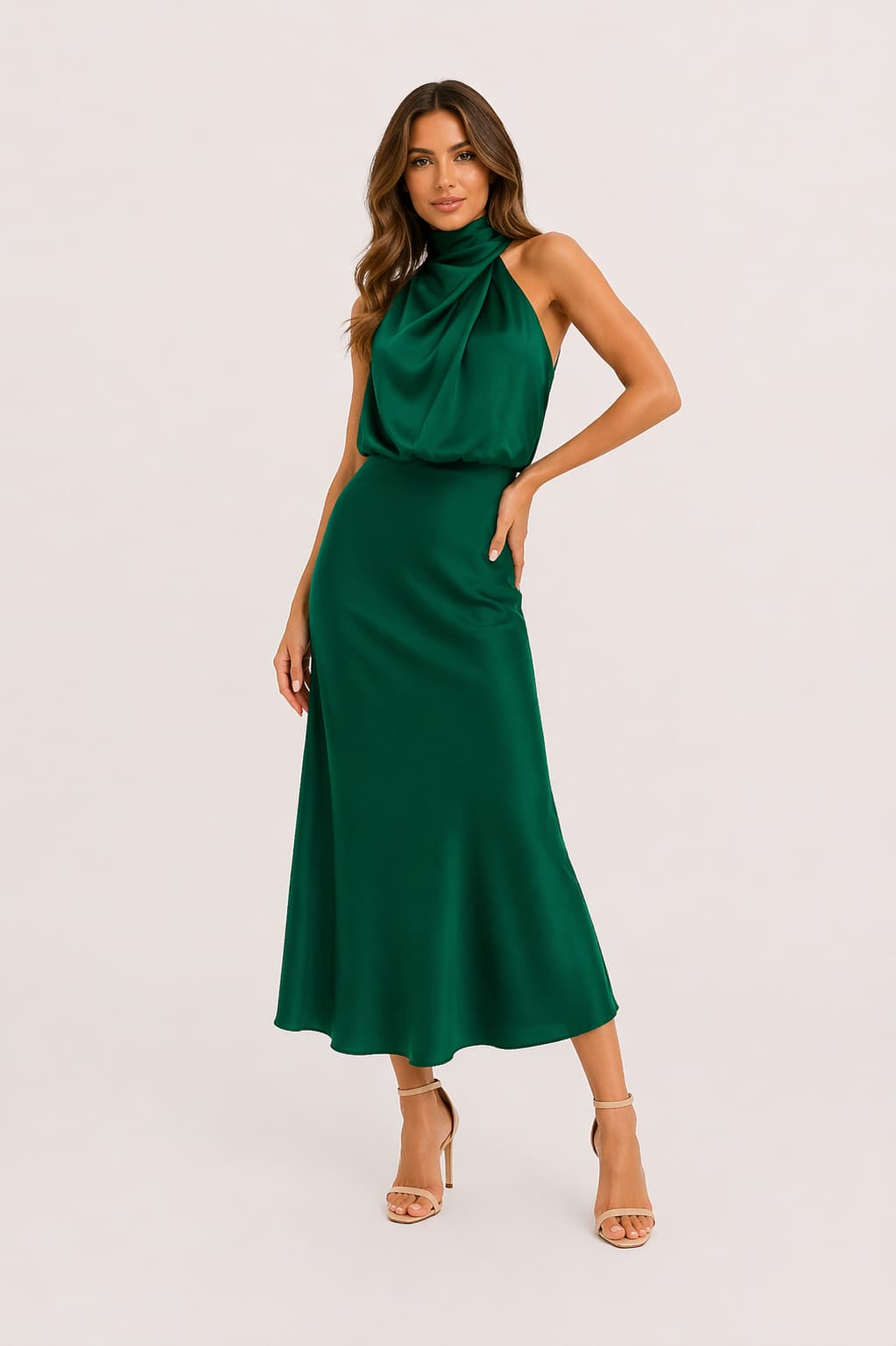 Minimal Sleeveless Satin Dress