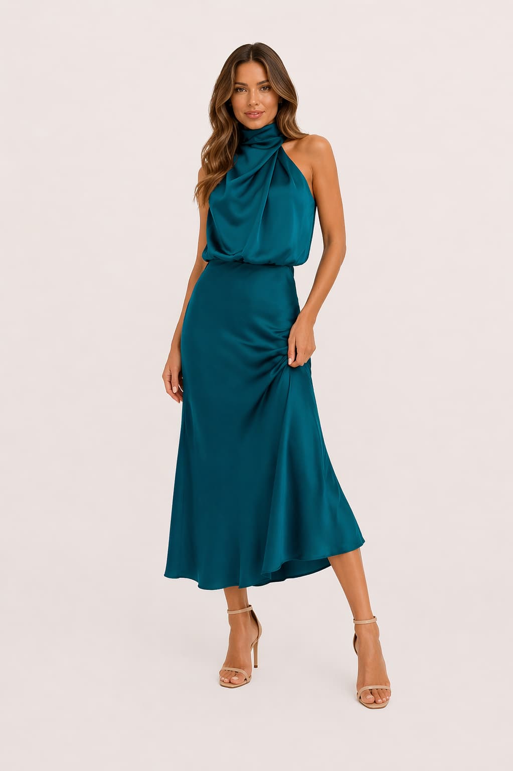 Minimal Sleeveless Satin Dress