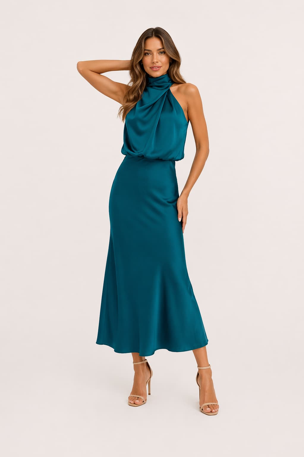 Minimal Sleeveless Satin Dress