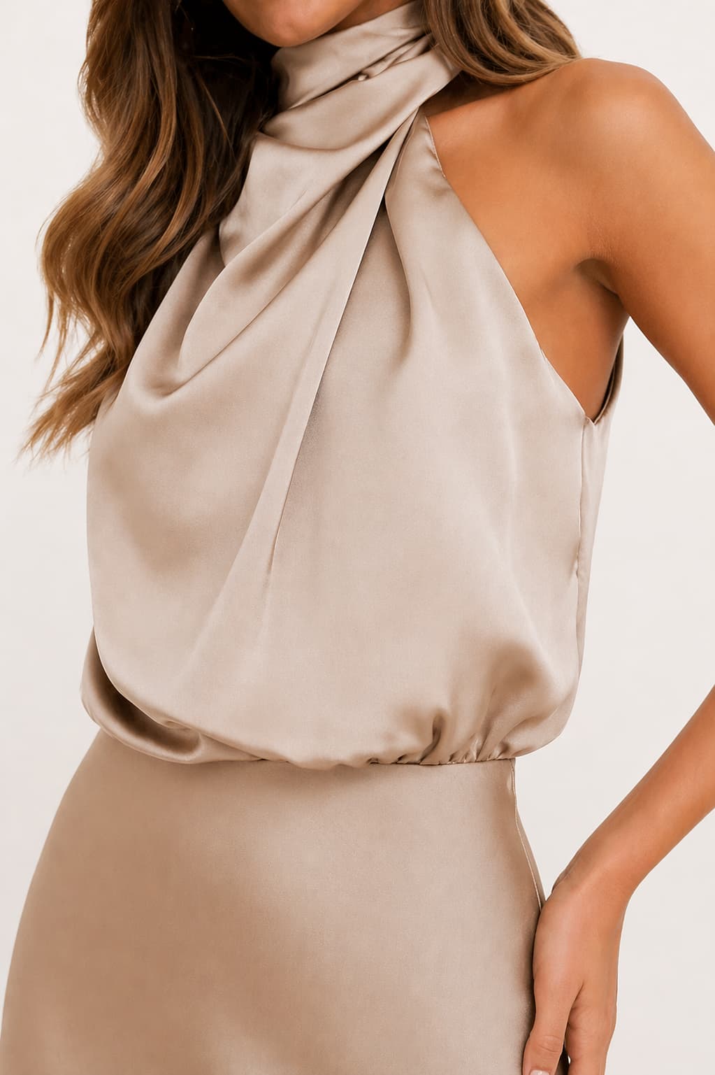 Minimal Sleeveless Satin Dress