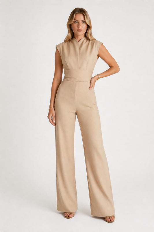 Refined Sleeveless Long Jumpsuit